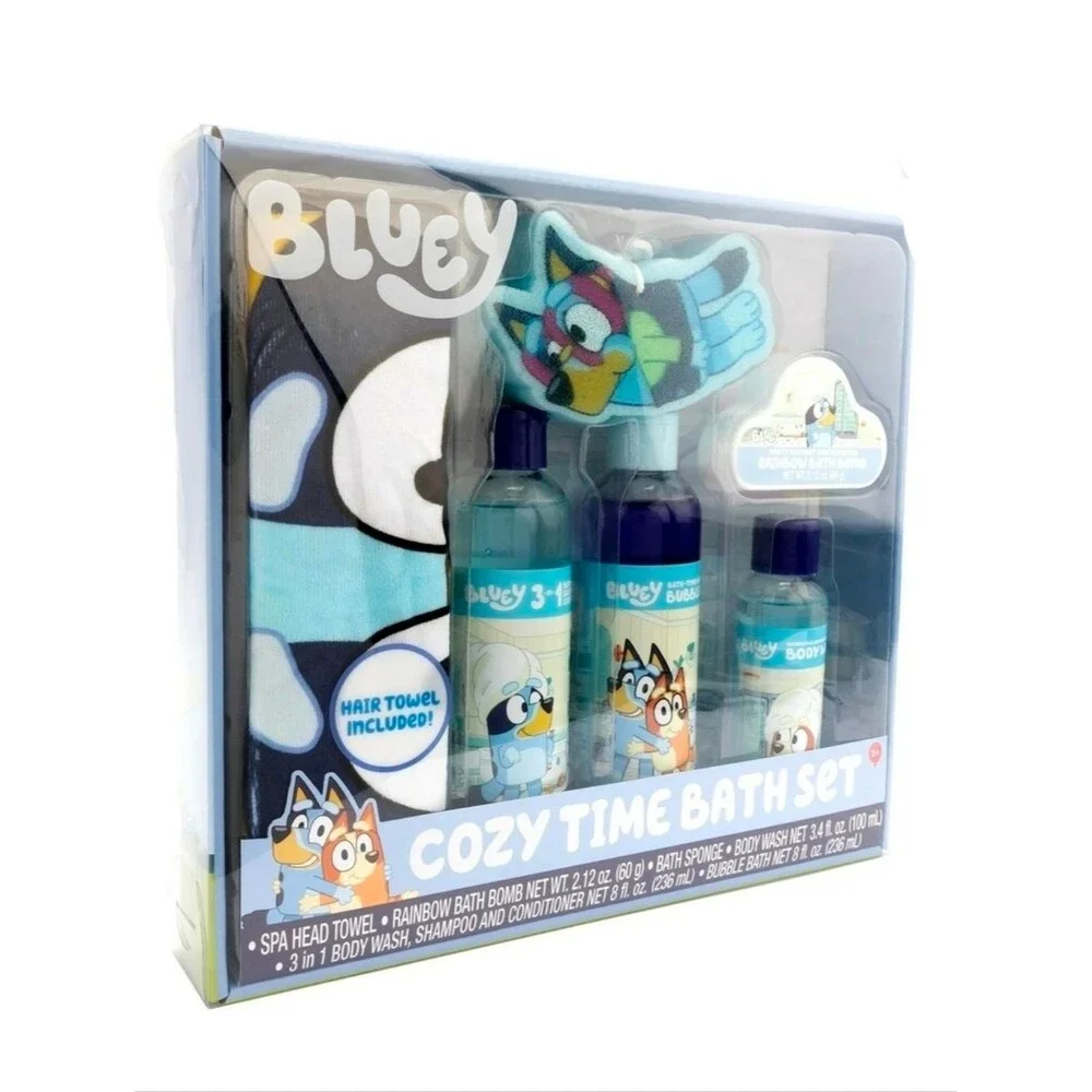 Bluey Cozy Bath Set 6-piece NEW Sealed Bubble Bath Body Wash Bath Bomb Set
